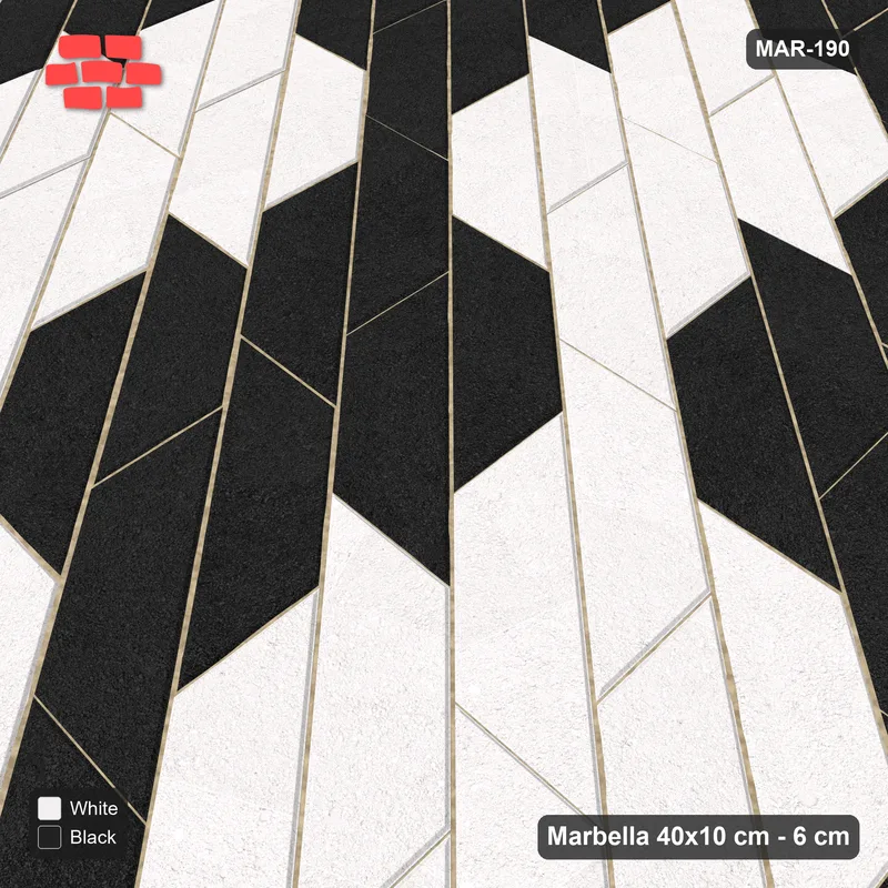 Interlock (Pasco) 40x10 cm · MAR-190 · Counter-Diagonal Lattice Cell Checkerboard - Contrast with Kerb Frame · Side view Interlock (Pasco) 40x10 cm · MAR-190 · Counter-Diagonal Lattice Cell Checkerboard - Contrast with Kerb Frame · Side view