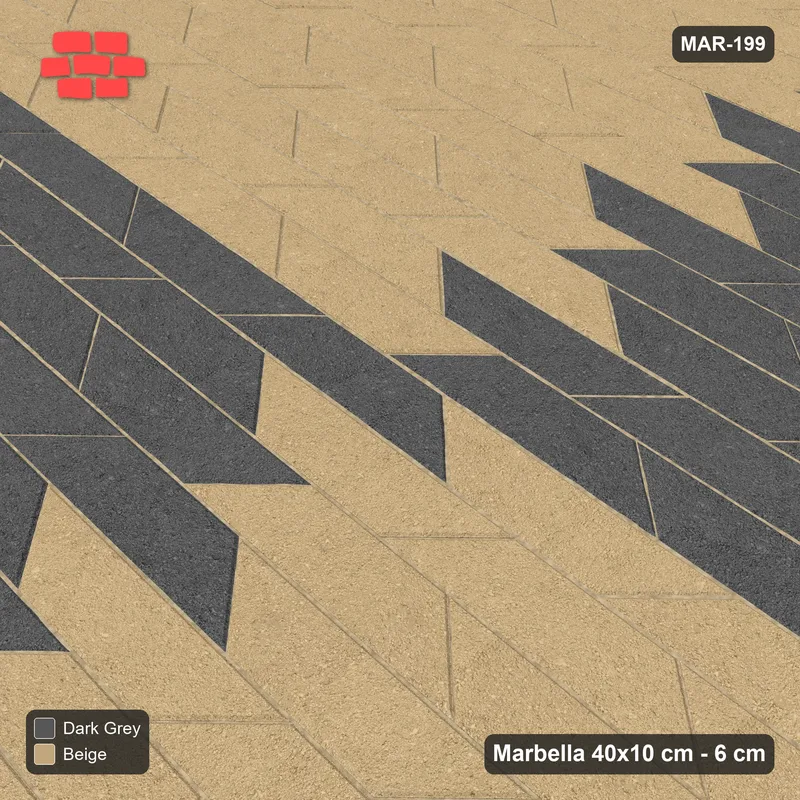 Interlock (Pasco) 40x10 cm · MAR-199 · Quadrant Checker - Stone & Earth with Kerb Frame · Side view Interlock (Pasco) 40x10 cm · MAR-199 · Quadrant Checker - Stone & Earth with Kerb Frame · Side view