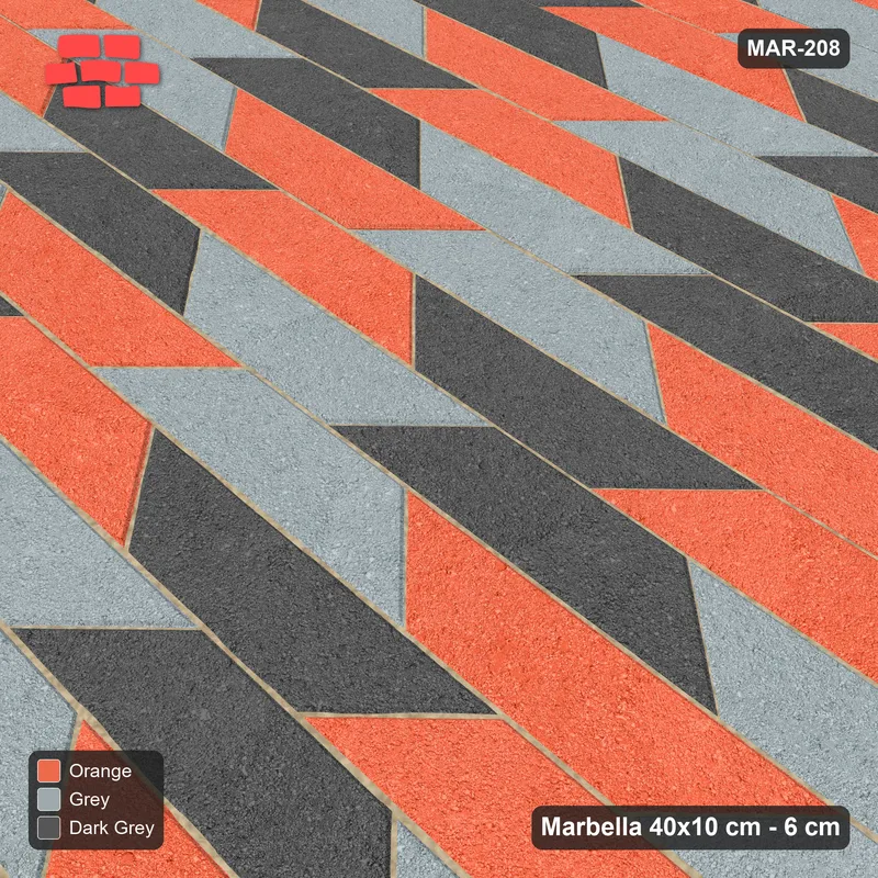 Interlock (Pasco) 40x10 cm · MAR-208 · Three-Tone Cube Illusion - Sunset Slate · Side view Interlock (Pasco) 40x10 cm · MAR-208 · Three-Tone Cube Illusion - Sunset Slate · Side view