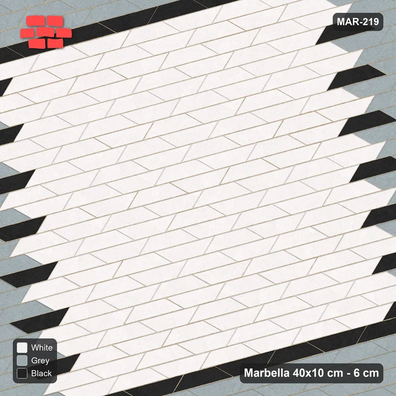 Interlock (Pasco) 40x10 cm · MAR-219 · 15-Degree Double Border Frame - Tuxedo with Kerb Frame · Top view Interlock (Pasco) 40x10 cm · MAR-219 · 15-Degree Double Border Frame - Tuxedo with Kerb Frame · Top view