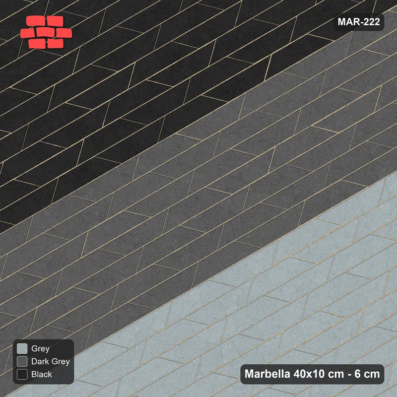 Interlock (Pasco) 40x10 cm · MAR-222 · 30-Degree Three Tone Zones - Graphite Scale · Top view Interlock (Pasco) 40x10 cm · MAR-222 · 30-Degree Three Tone Zones - Graphite Scale · Top view