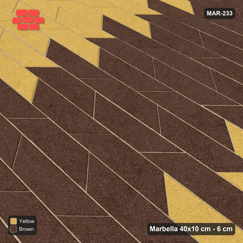 Interlock (Pasco) 40x10 cm · MAR-233 · Wide Column Stripes - Harvest with Kerb Frame · Side view Interlock (Pasco) 40x10 cm · MAR-233 · Wide Column Stripes - Harvest with Kerb Frame · Side view
