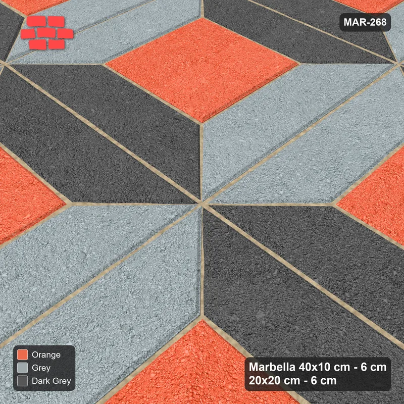 Interlock (Pasco) 40x10 cm · MAR-268 · Three-Tone Bevel Frame - Sunset Slate and Kerb Frame (dark grey-grey-orange) · Side view Interlock (Pasco) 40x10 cm · MAR-268 · Three-Tone Bevel Frame - Sunset Slate and Kerb Frame (dark grey-grey-orange) · Side view
