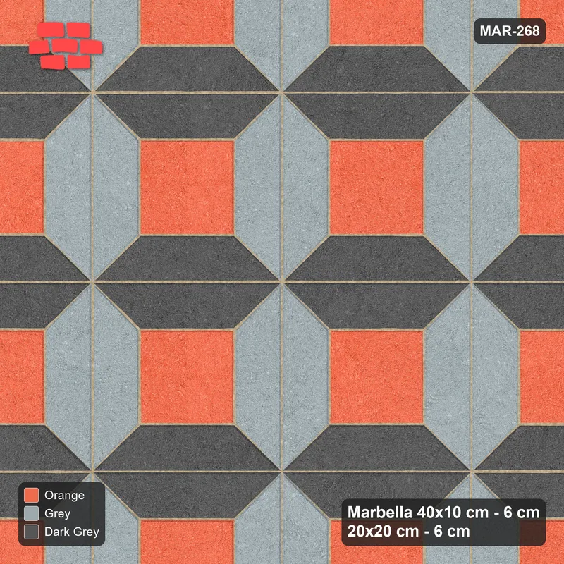 Interlock (Pasco) 40x10 cm · MAR-268 · Three-Tone Bevel Frame - Sunset Slate and Kerb Frame (dark grey-grey-orange) · Top view Interlock (Pasco) 40x10 cm · MAR-268 · Three-Tone Bevel Frame - Sunset Slate and Kerb Frame (dark grey-grey-orange) · Top view