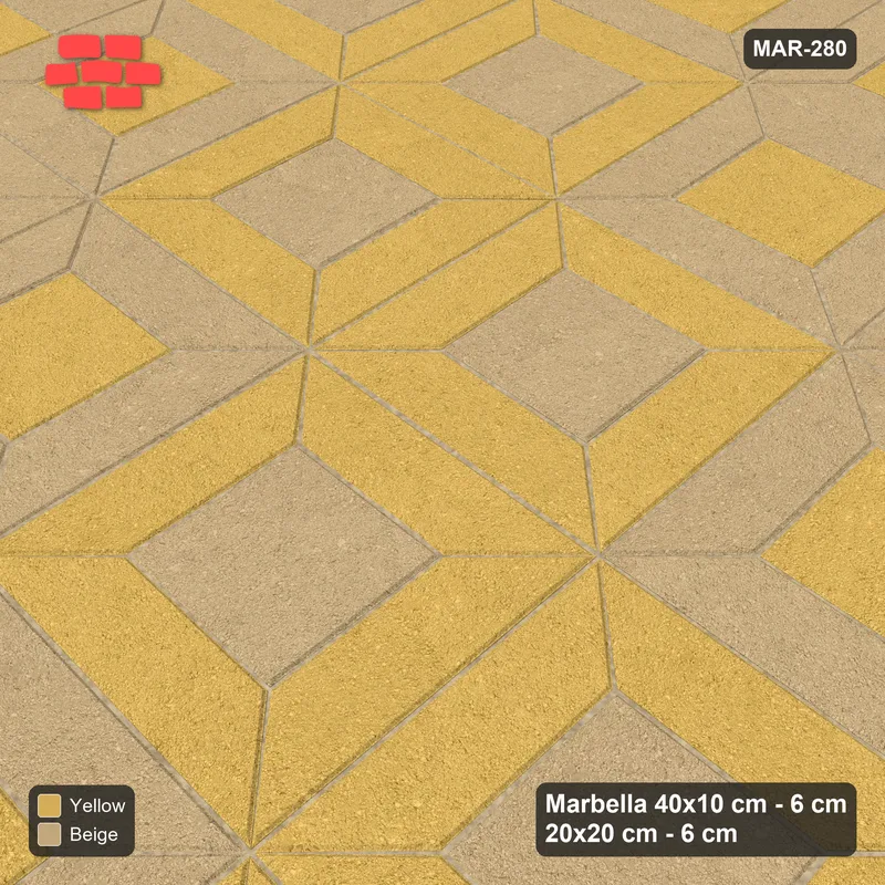 Interlock (Pasco) 40x10 cm · MAR-280 · Diagonal Module Pairs - Desert Sun with Square Columns · Side view Interlock (Pasco) 40x10 cm · MAR-280 · Diagonal Module Pairs - Desert Sun with Square Columns · Side view