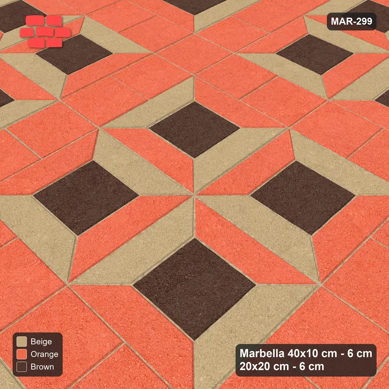 Interlock (Pasco) 40x10 cm · MAR-299 · Three-Tone Bevel Checkerboard - Autumn with Square Strips · Side view Interlock (Pasco) 40x10 cm · MAR-299 · Three-Tone Bevel Checkerboard - Autumn with Square Strips · Side view