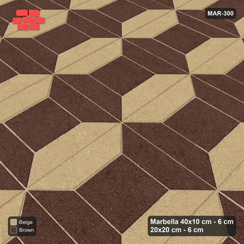 Interlock (Pasco) 40x10 cm · MAR-300 · Bevel Frame - Sandstone (brown-beige) · Side view Interlock (Pasco) 40x10 cm · MAR-300 · Bevel Frame - Sandstone (brown-beige) · Side view
