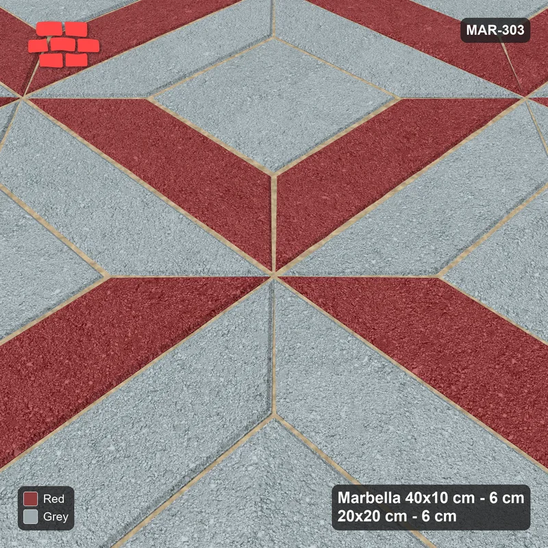 Interlock (Pasco) 40x10 cm · MAR-303 · Corner-Lit Frame - Brick & Ash and Kerb Frame (grey-red) · Side view Interlock (Pasco) 40x10 cm · MAR-303 · Corner-Lit Frame - Brick & Ash and Kerb Frame (grey-red) · Side view