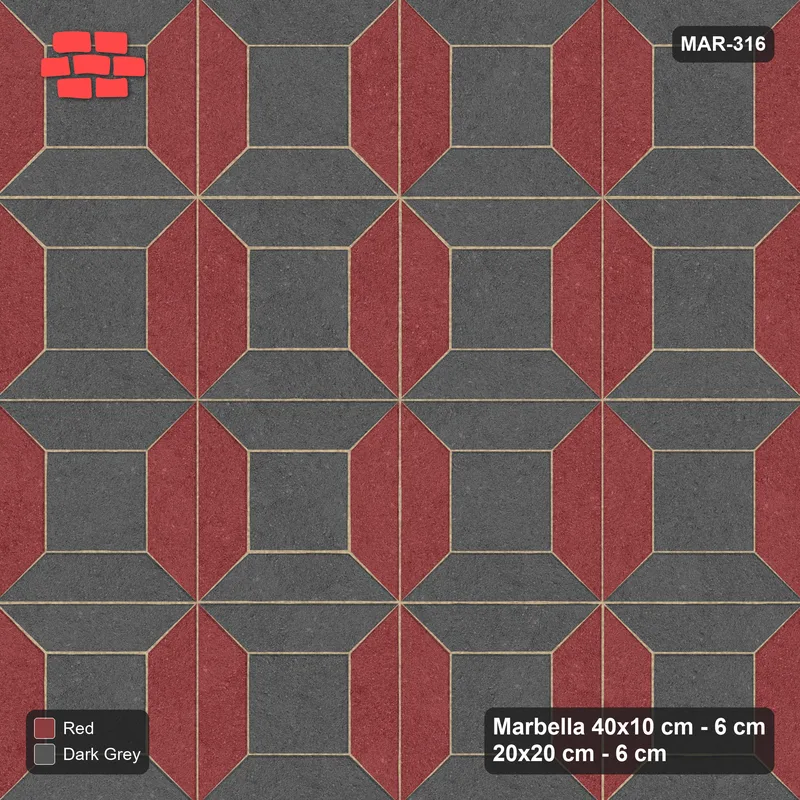 Interlock (Pasco) 40x10 cm · MAR-316 · Bevel Frame - Rust & Charcoal (dark grey-red) · Top view Interlock (Pasco) 40x10 cm · MAR-316 · Bevel Frame - Rust & Charcoal (dark grey-red) · Top view