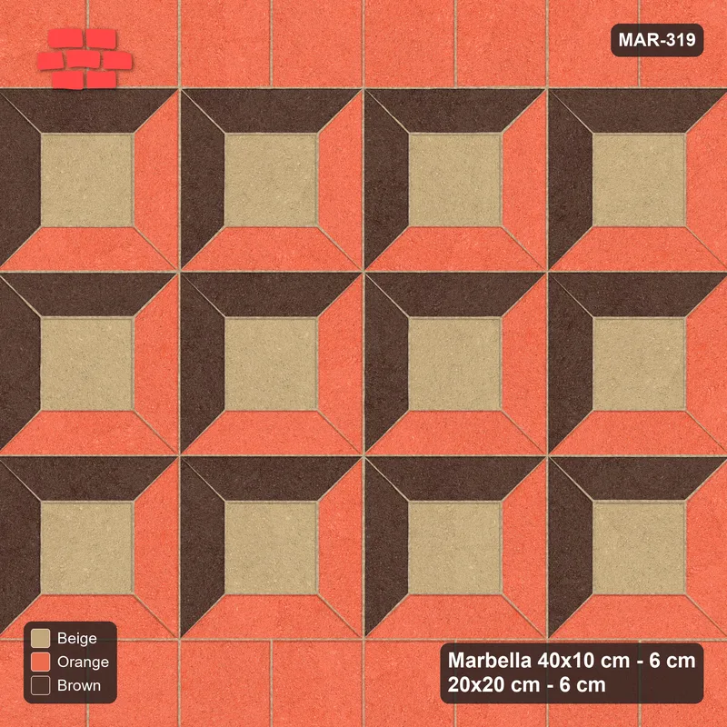 Interlock (Pasco) 40x10 cm · MAR-319 · Three-Tone Corner-Lit Frame - Autumn with Square Bands (brown-orange-beige) · Top view Interlock (Pasco) 40x10 cm · MAR-319 · Three-Tone Corner-Lit Frame - Autumn with Square Bands (brown-orange-beige) · Top view