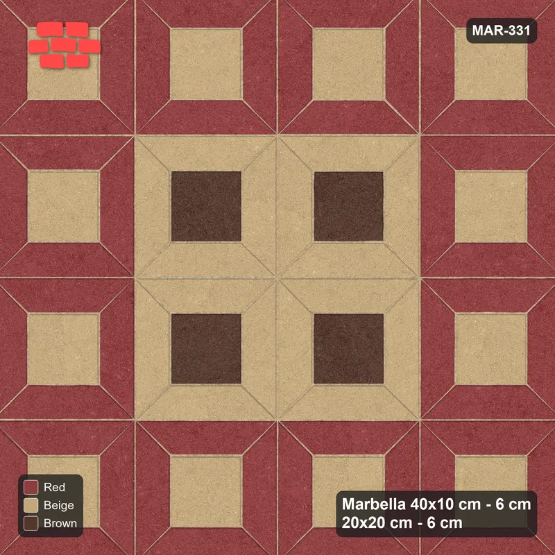 Interlock (Pasco) 40x10 cm · MAR-331 · Three-Tone Medallion - Tuscany and Kerb Frame · Top view Interlock (Pasco) 40x10 cm · MAR-331 · Three-Tone Medallion - Tuscany and Kerb Frame · Top view