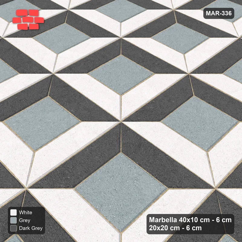 Interlock (Pasco) 40x10 cm · MAR-336 · Three-Tone Corner-Lit Frame - Monochrome (dark grey-white-grey) · Side view Interlock (Pasco) 40x10 cm · MAR-336 · Three-Tone Corner-Lit Frame - Monochrome (dark grey-white-grey) · Side view