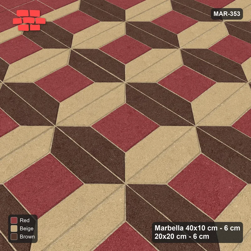 Interlock (Pasco) 40x10 cm · MAR-353 · Three-Tone Bevel Frame - Tuscany with Square Columns (brown-beige-red) · Side view Interlock (Pasco) 40x10 cm · MAR-353 · Three-Tone Bevel Frame - Tuscany with Square Columns (brown-beige-red) · Side view