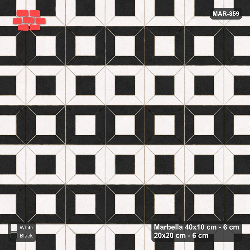 Interlock (Pasco) 40x10 cm · MAR-359 · Alternating Frame Rows - Contrast and Kerb Frame · Top view Interlock (Pasco) 40x10 cm · MAR-359 · Alternating Frame Rows - Contrast and Kerb Frame · Top view