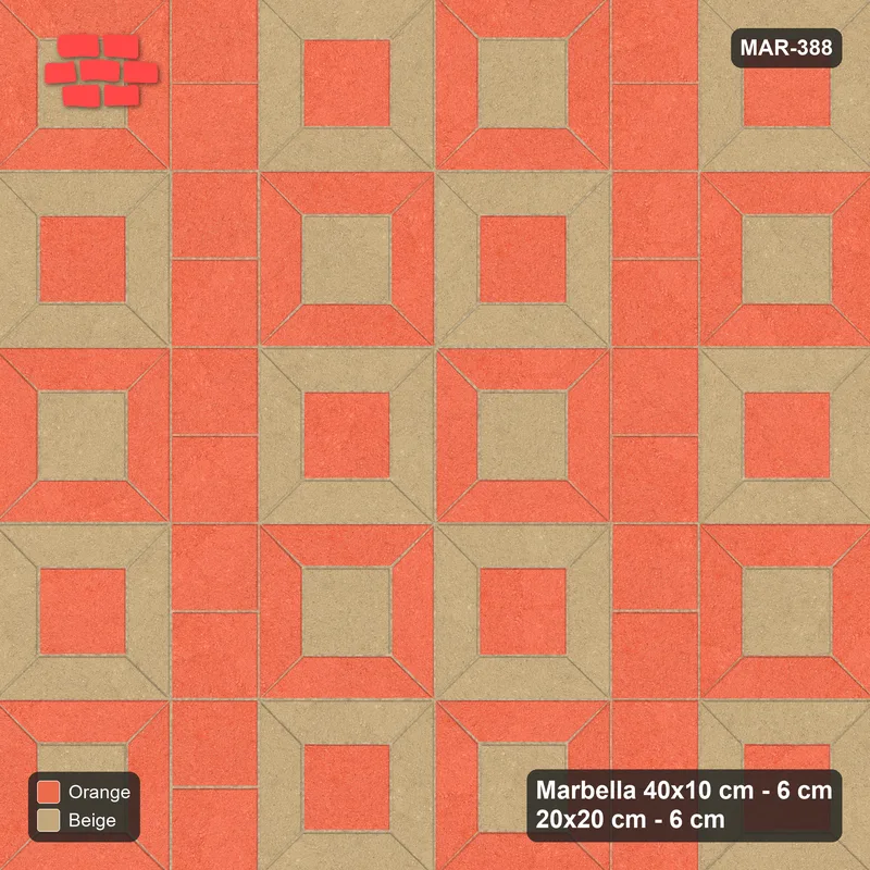 Interlock (Pasco) 40x10 cm · MAR-388 · Module Checkerboard - Clay Court with Square Columns · Top view Interlock (Pasco) 40x10 cm · MAR-388 · Module Checkerboard - Clay Court with Square Columns · Top view