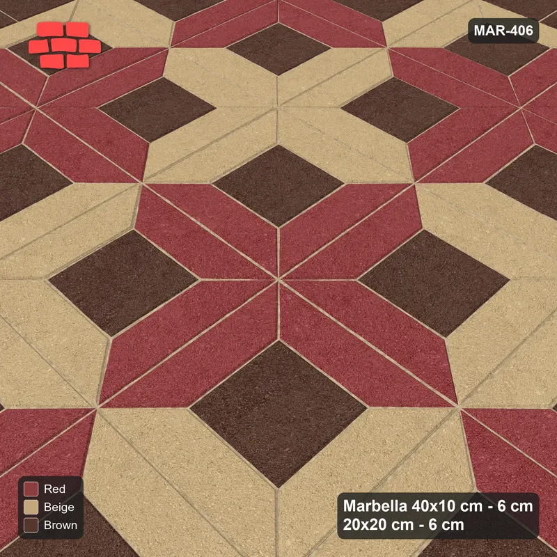 Interlock (Pasco) 40x10 cm · MAR-406 · Three-Tone Pinwheel Star - Tuscany with Square Border · Side view Interlock (Pasco) 40x10 cm · MAR-406 · Three-Tone Pinwheel Star - Tuscany with Square Border · Side view