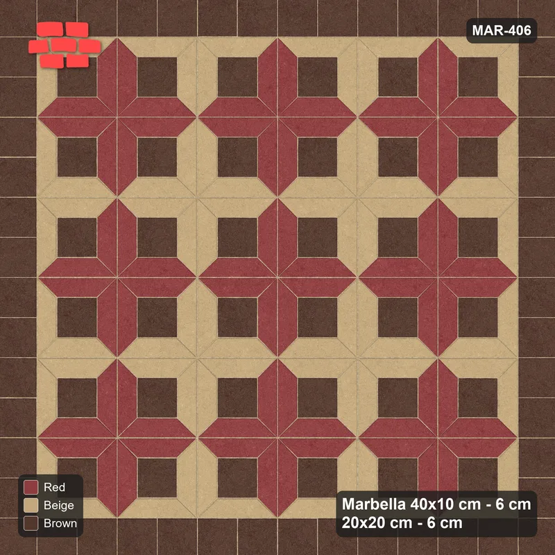 Interlock (Pasco) 40x10 cm · MAR-406 · Three-Tone Pinwheel Star - Tuscany with Square Border · Top view Interlock (Pasco) 40x10 cm · MAR-406 · Three-Tone Pinwheel Star - Tuscany with Square Border · Top view