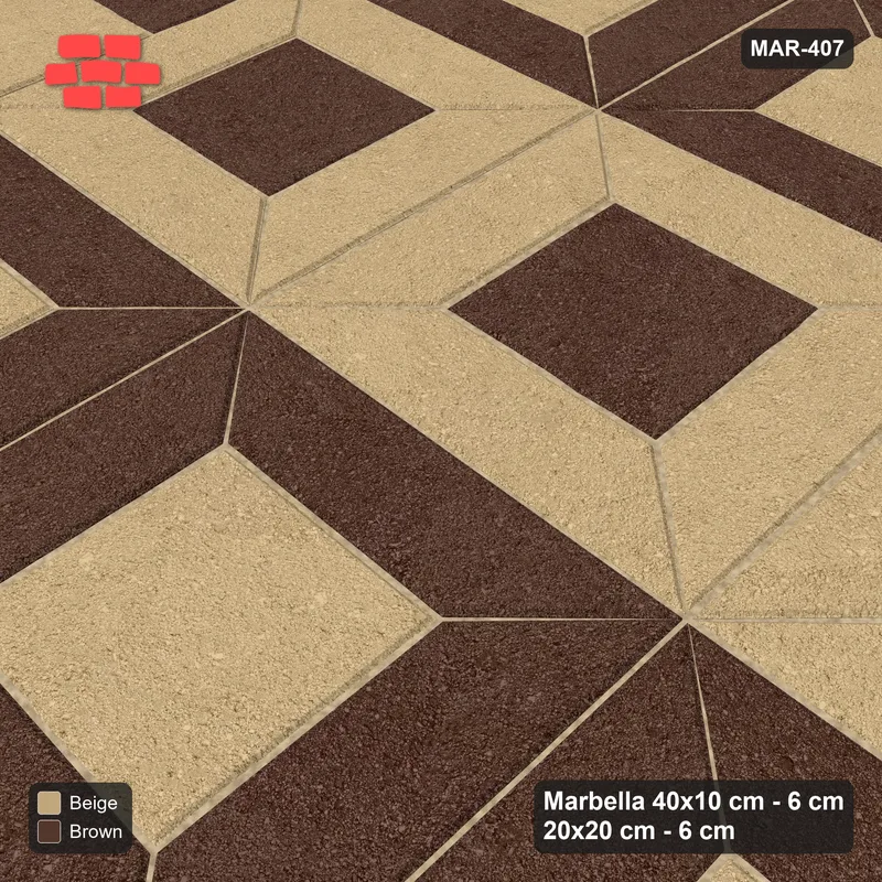 Interlock (Pasco) 40x10 cm · MAR-407 · Alternating Frame Rows - Sandstone with Square Columns · Side view Interlock (Pasco) 40x10 cm · MAR-407 · Alternating Frame Rows - Sandstone with Square Columns · Side view