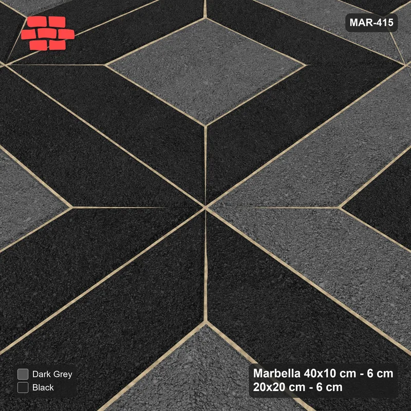 Interlock (Pasco) 40x10 cm · MAR-415 · Diagonal Module Pairs - Night Sky and Kerb Frame · Side view Interlock (Pasco) 40x10 cm · MAR-415 · Diagonal Module Pairs - Night Sky and Kerb Frame · Side view