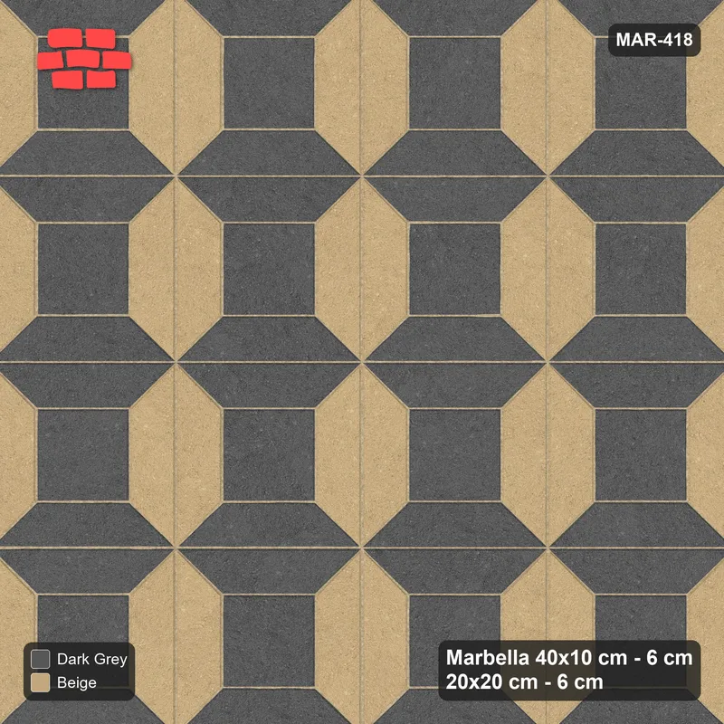 Interlock (Pasco) 40x10 cm · MAR-418 · Bevel Frame - Stone & Earth · Top view Interlock (Pasco) 40x10 cm · MAR-418 · Bevel Frame - Stone & Earth · Top view