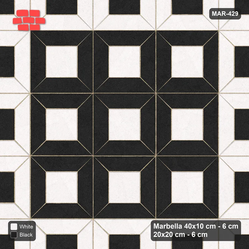 Interlock (Pasco) 40x10 cm · MAR-429 · Grand Medallion - Contrast and Kerb Frame · Top view Interlock (Pasco) 40x10 cm · MAR-429 · Grand Medallion - Contrast and Kerb Frame · Top view