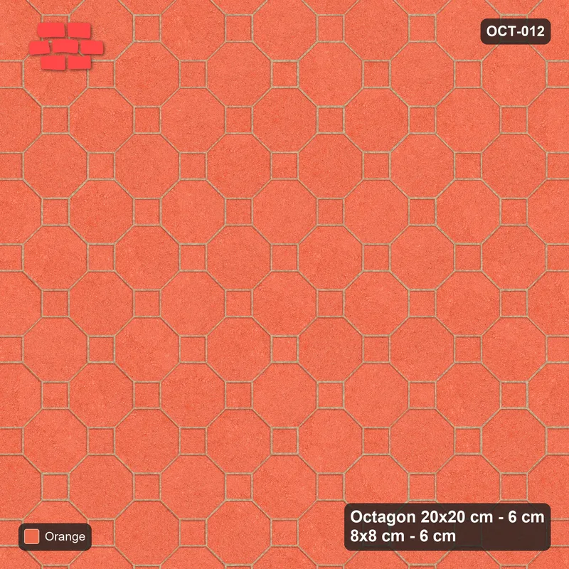Interlock (Pasco) 20x20 cm · OCT-012 · Coral Solid Bond with 8x8 inserts · Top view Interlock (Pasco) 20x20 cm · OCT-012 · Coral Solid Bond with 8x8 inserts · Top view