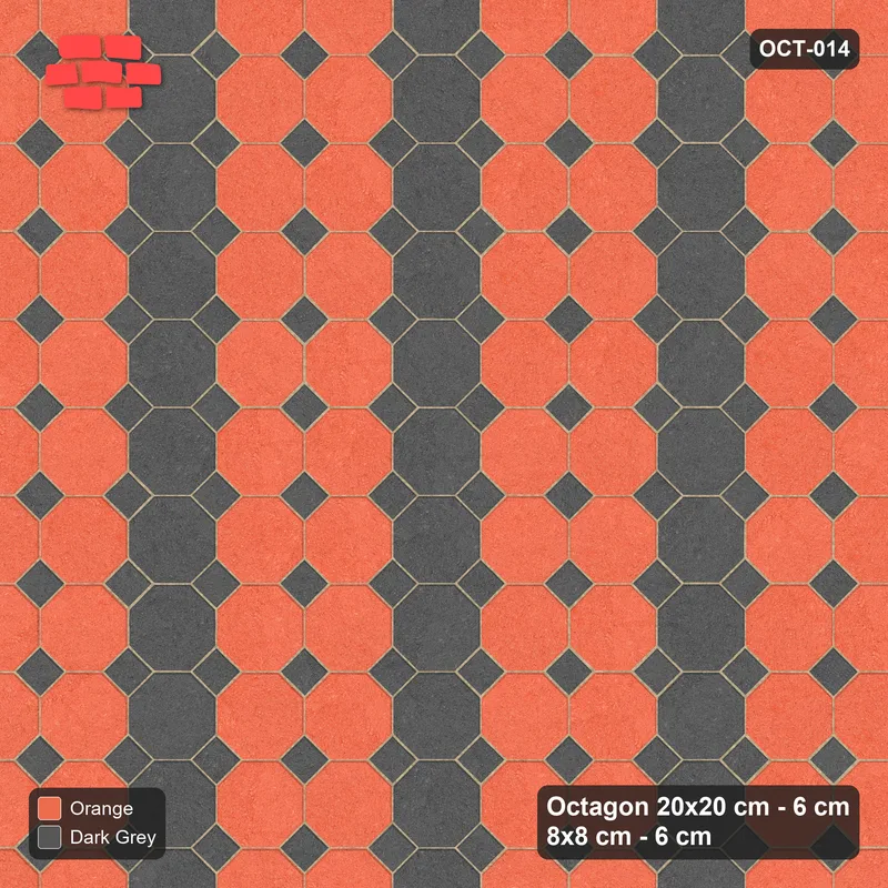 Interlock (Pasco) 20x20 cm · OCT-014 · Ember Columns with 8x8 inserts · Top view Interlock (Pasco) 20x20 cm · OCT-014 · Ember Columns with 8x8 inserts · Top view