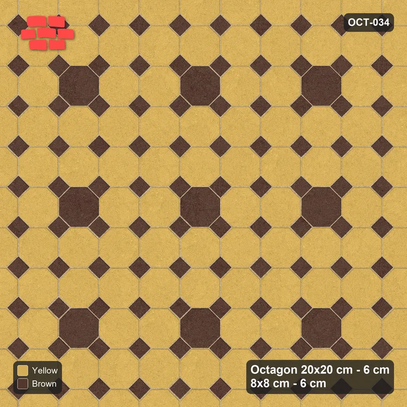 Interlock (Pasco) 20x20 cm · OCT-034 · Harvest Dot Grid with 8x8 inserts · Top view Interlock (Pasco) 20x20 cm · OCT-034 · Harvest Dot Grid with 8x8 inserts · Top view