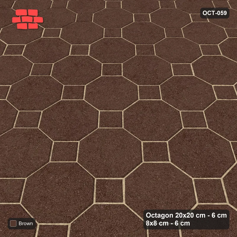 Interlock (Pasco) 20x20 cm · OCT-059 · Earth Brown Solid Field with 8x8 Inserts · Side view Interlock (Pasco) 20x20 cm · OCT-059 · Earth Brown Solid Field with 8x8 Inserts · Side view