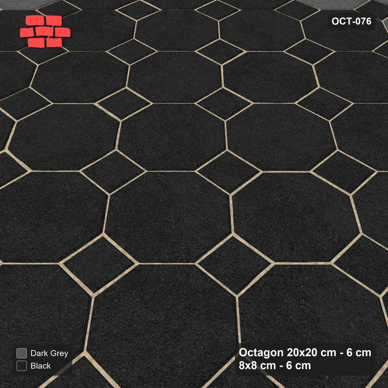 Interlock (Pasco) 20x20 cm · OCT-076 · Night Sky Grand Diamond Medallion on the Diagonal with 8x8 Inserts · Side view Interlock (Pasco) 20x20 cm · OCT-076 · Night Sky Grand Diamond Medallion on the Diagonal with 8x8 Inserts · Side view