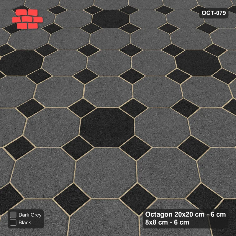 Interlock (Pasco) 20x20 cm · OCT-079 · Night Sky Offset Dot Lattice on the Diagonal with 8x8 Inserts · Side view Interlock (Pasco) 20x20 cm · OCT-079 · Night Sky Offset Dot Lattice on the Diagonal with 8x8 Inserts · Side view