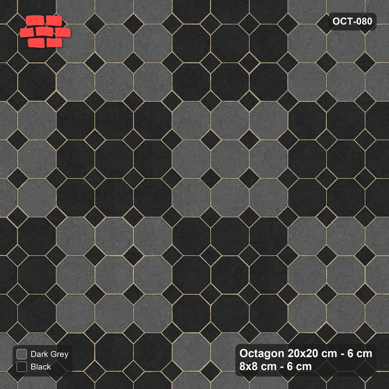 Interlock (Pasco) 20x20 cm · OCT-080 · Night Sky Large Block Chequer with 8x8 Inserts · Top view Interlock (Pasco) 20x20 cm · OCT-080 · Night Sky Large Block Chequer with 8x8 Inserts · Top view