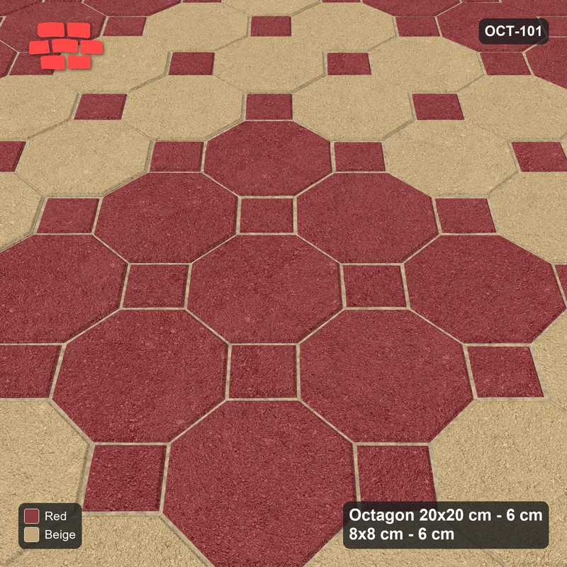 Interlock (Pasco) 20x20 cm · OCT-101 · Terracotta Wide Square Rings with 8x8 Inserts · Side view Interlock (Pasco) 20x20 cm · OCT-101 · Terracotta Wide Square Rings with 8x8 Inserts · Side view