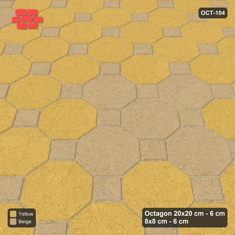 Interlock (Pasco) 20x20 cm · OCT-104 · Desert Sun Scattered Flower Clusters with 8x8 Inserts · Side view Interlock (Pasco) 20x20 cm · OCT-104 · Desert Sun Scattered Flower Clusters with 8x8 Inserts · Side view
