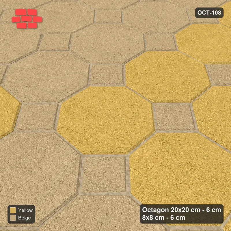 Interlock (Pasco) 20x20 cm · OCT-108 · Desert Sun Quartered Field with 8x8 Inserts, Kerb Frame · Side view Interlock (Pasco) 20x20 cm · OCT-108 · Desert Sun Quartered Field with 8x8 Inserts, Kerb Frame · Side view