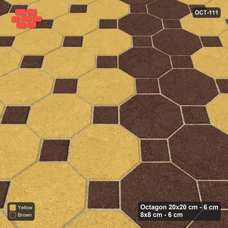 Interlock (Pasco) 20x20 cm · OCT-111 · Harvest Wide Diagonal Bands with 8x8 Inserts, Kerb Frame · Side view Interlock (Pasco) 20x20 cm · OCT-111 · Harvest Wide Diagonal Bands with 8x8 Inserts, Kerb Frame · Side view