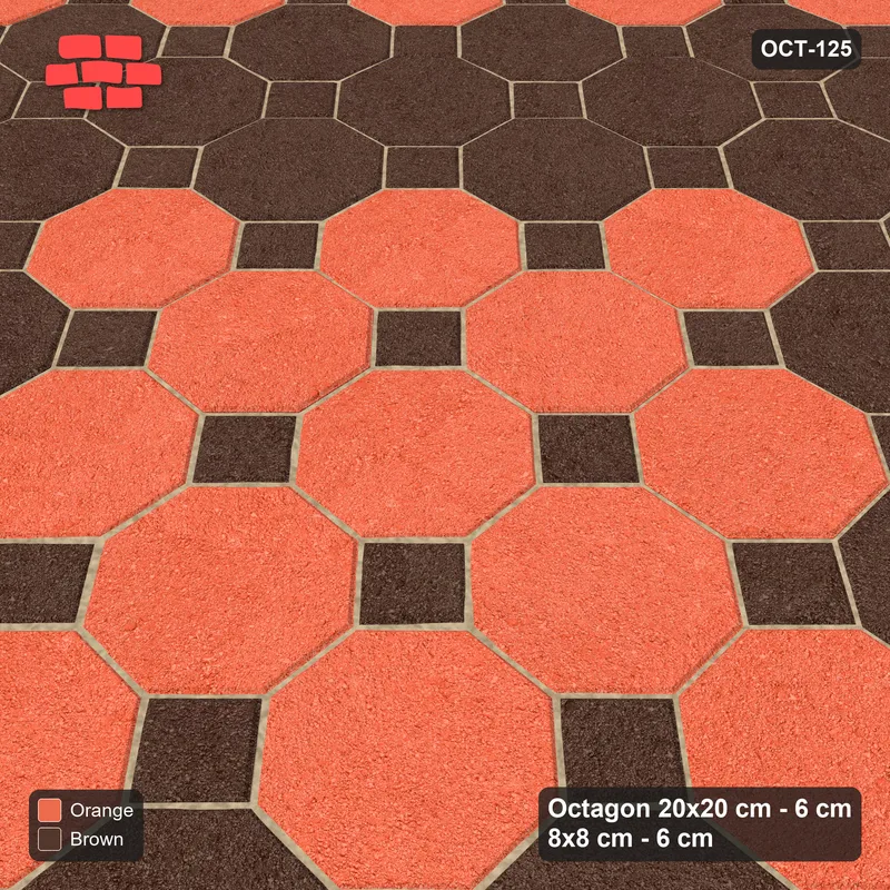 Interlock (Pasco) 20x20 cm · OCT-125 · Burnt Clay Broad Diamond Rings with 8x8 Inserts · Side view Interlock (Pasco) 20x20 cm · OCT-125 · Burnt Clay Broad Diamond Rings with 8x8 Inserts · Side view