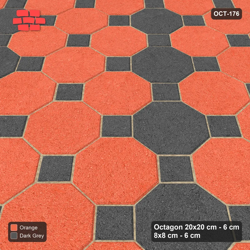 Interlock (Pasco) 20x20 cm · OCT-176 · Ember Diagonal Lattice with 8x8 Inserts · Side view Interlock (Pasco) 20x20 cm · OCT-176 · Ember Diagonal Lattice with 8x8 Inserts · Side view