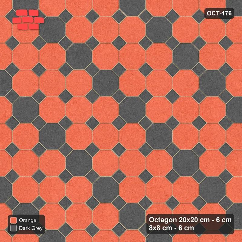 Interlock (Pasco) 20x20 cm · OCT-176 · Ember Diagonal Lattice with 8x8 Inserts · Top view Interlock (Pasco) 20x20 cm · OCT-176 · Ember Diagonal Lattice with 8x8 Inserts · Top view