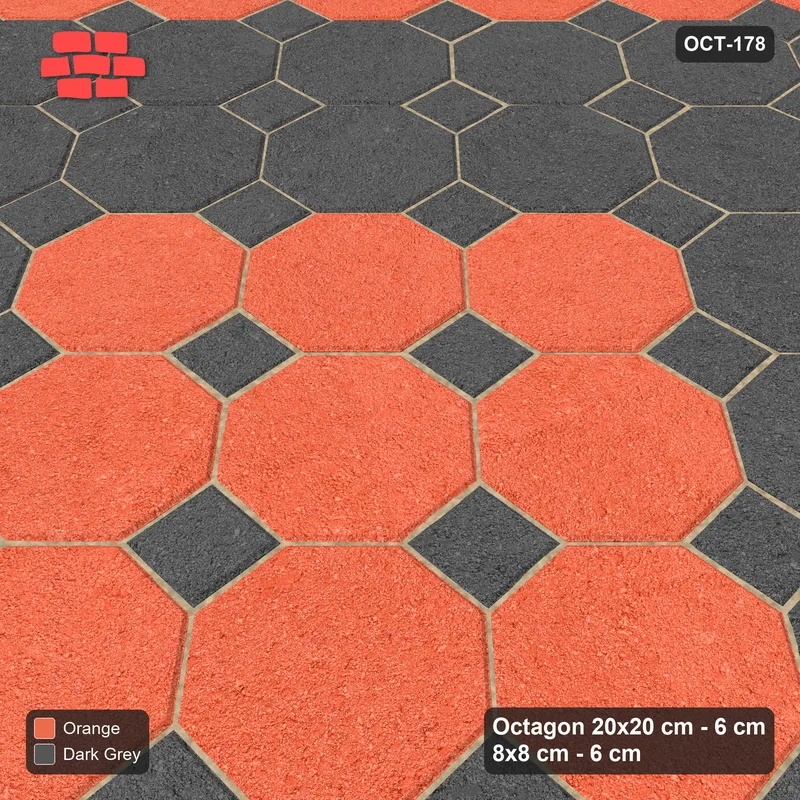 Interlock (Pasco) 20x20 cm · OCT-178 · Ember Wide Square Rings on the Diagonal with 8x8 Inserts · Side view Interlock (Pasco) 20x20 cm · OCT-178 · Ember Wide Square Rings on the Diagonal with 8x8 Inserts · Side view