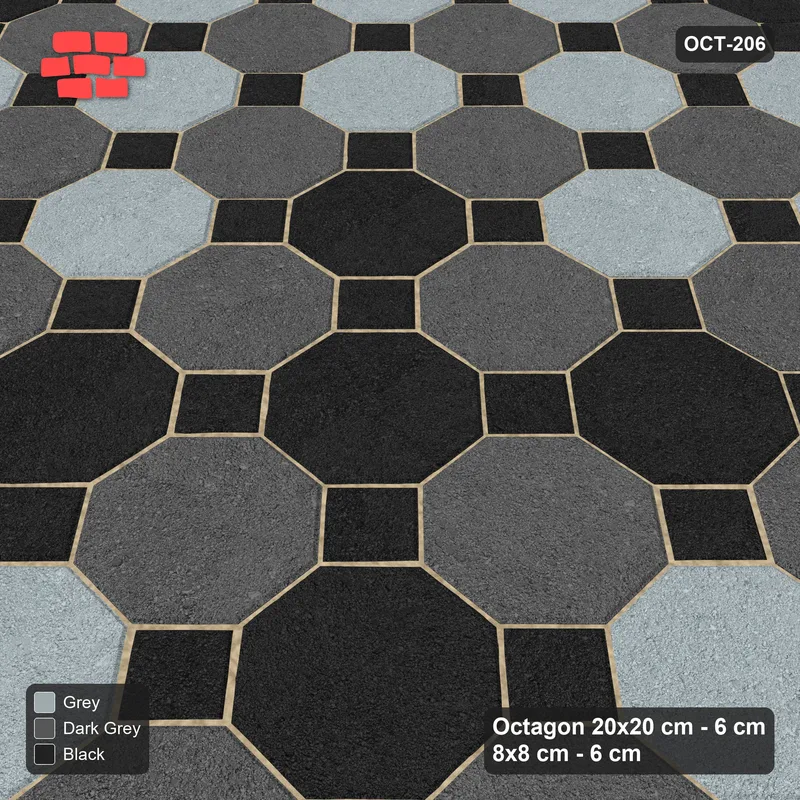 Interlock (Pasco) 20x20 cm · OCT8-206 · Concentric Rings Depot Apron with 8x8 inserts · Side view