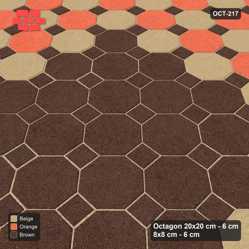 Interlock (Pasco) 20x20 cm · OCT8-217 · Diagonal Corner-Marked Chequer Car Park with 8x8 inserts · Side view