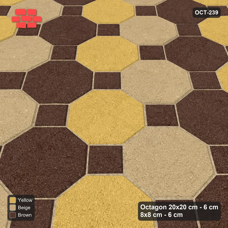 Interlock (Pasco) 20x20 cm · OCT8-239 · Split Chequerboard Terrace with 8x8 inserts · Side view