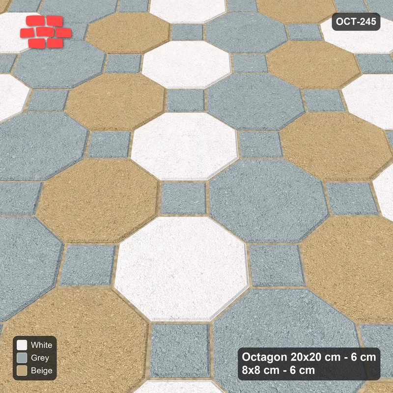 Interlock (Pasco) 20x20 cm · OCT8-245 · Tonal Octagon Compound with 8x8 inserts · Side view