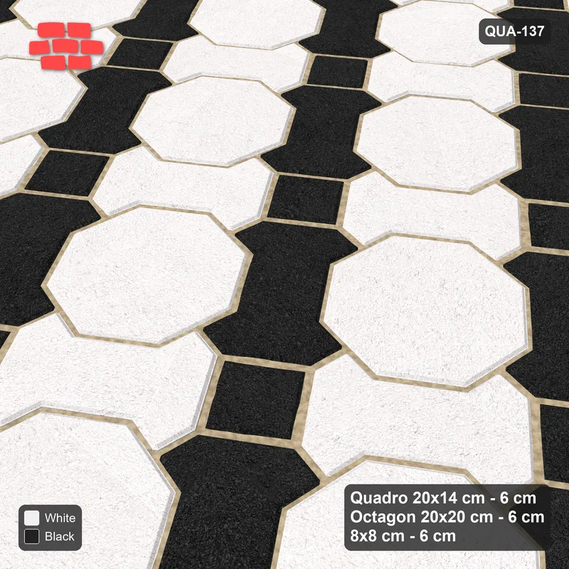 Interlock (Pasco) 20x14 cm · QUA-137 · Quadro-Octagon-8x8 grid, two-tone Quadro files, 35 deg (Contrast), no kerb · Side view Interlock (Pasco) 20x14 cm · QUA-137 · Quadro-Octagon-8x8 grid, two-tone Quadro files, 35 deg (Contrast), no kerb · Side view