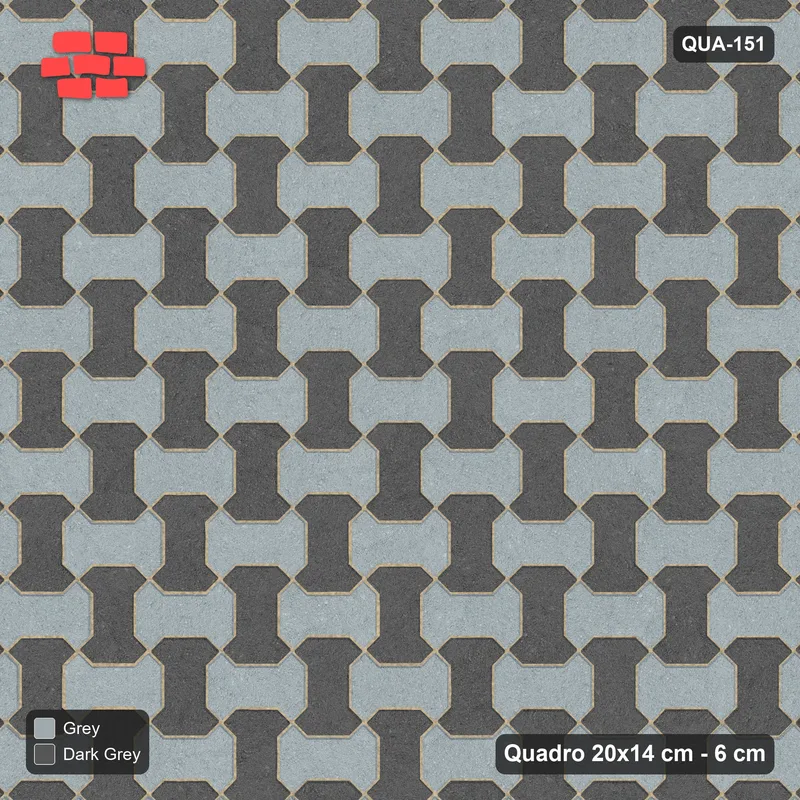 Interlock (Pasco) 20x14 cm · QUA-151 · Quadro one horizontal / one vertical - two-tone horizontal / vertical (Charcoal Edge), edge to edge · Top view Interlock (Pasco) 20x14 cm · QUA-151 · Quadro one horizontal / one vertical - two-tone horizontal / vertical (Charcoal Edge), edge to edge · Top view