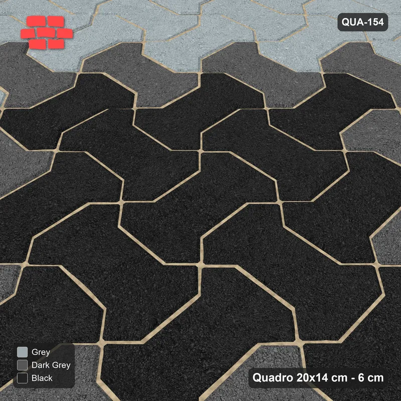Interlock (Pasco) 20x14 cm · QUA-154 · Quadro one horizontal / one vertical - centre medallion (Graphite Scale), kerb frame (Kerb 54H) · Side view Interlock (Pasco) 20x14 cm · QUA-154 · Quadro one horizontal / one vertical - centre medallion (Graphite Scale), kerb frame (Kerb 54H) · Side view