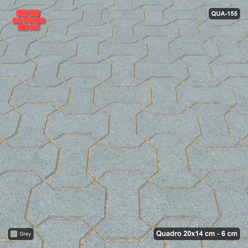 Interlock (Pasco) 20x14 cm · QUA-155 · Quadro one horizontal / one vertical, 45 deg - solid tone (Classic Grey), kerb frame (Kerb 25F) · Side view Interlock (Pasco) 20x14 cm · QUA-155 · Quadro one horizontal / one vertical, 45 deg - solid tone (Classic Grey), kerb frame (Kerb 25F) · Side view