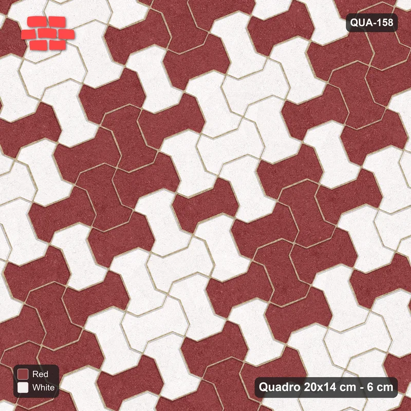 Interlock (Pasco) 20x14 cm · QUA-158 · Quadro one horizontal / one vertical, 22 deg - soft tonal blend (Burgundy & Ivory), kerb frame (Kerb 42F) · Top view Interlock (Pasco) 20x14 cm · QUA-158 · Quadro one horizontal / one vertical, 22 deg - soft tonal blend (Burgundy & Ivory), kerb frame (Kerb 42F) · Top view