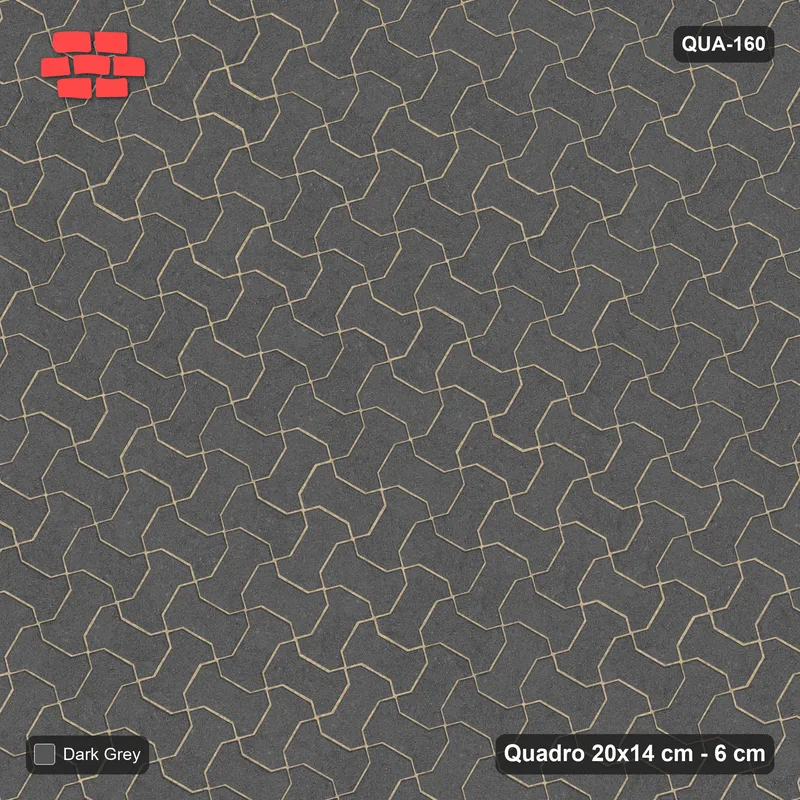 Interlock (Pasco) 20x14 cm · QUA-160 · Quadro one horizontal / one vertical, 60 deg - solid tone (Charcoal), kerb frame (Kerb 42F) · Top view Interlock (Pasco) 20x14 cm · QUA-160 · Quadro one horizontal / one vertical, 60 deg - solid tone (Charcoal), kerb frame (Kerb 42F) · Top view